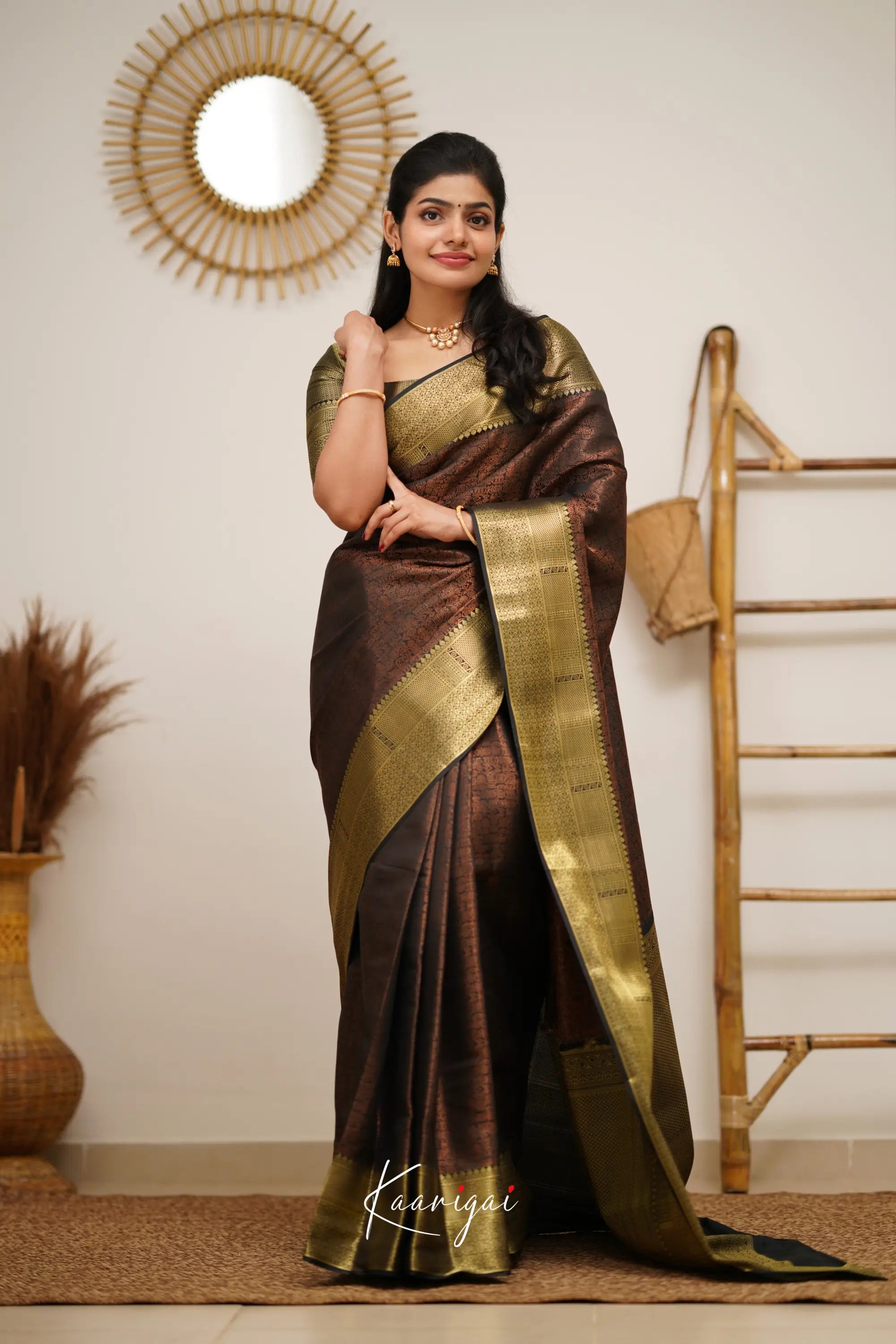 Sita - Brownish Maroon Semi Silk Saree Sarees