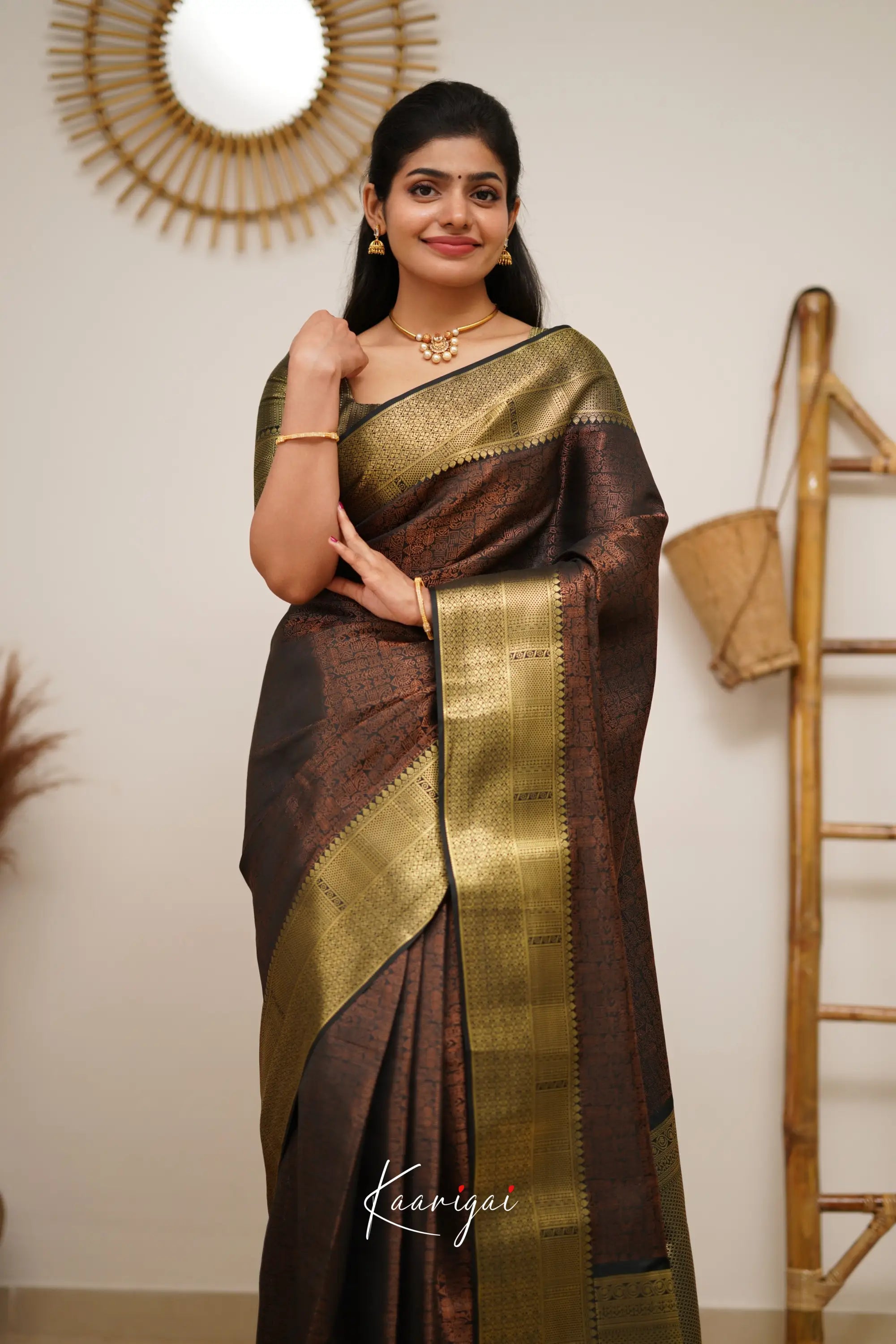 Sita - Brownish Maroon Semi Silk Saree Sarees