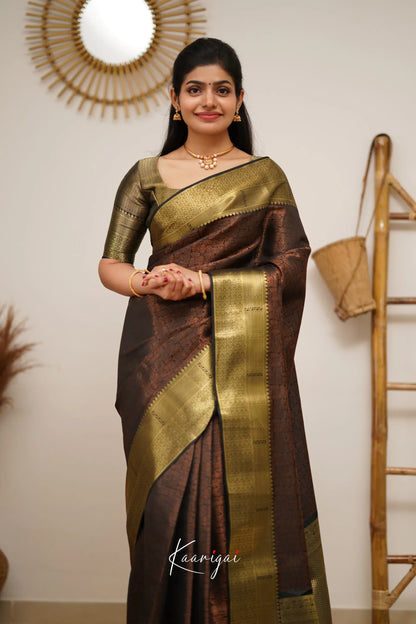 Sita - Brownish Maroon Semi Silk Saree Sarees