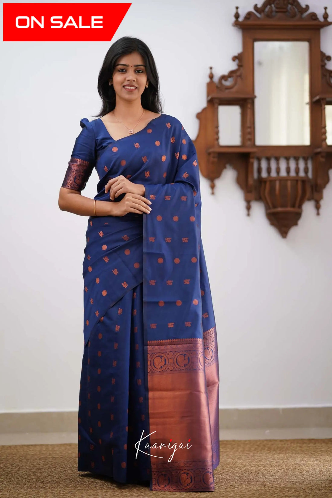 Sita- Dark Blue Semi Silk Saree Sarees