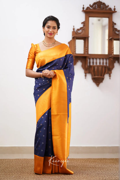 Sita - Dark Blue Semi Silk Saree Sarees