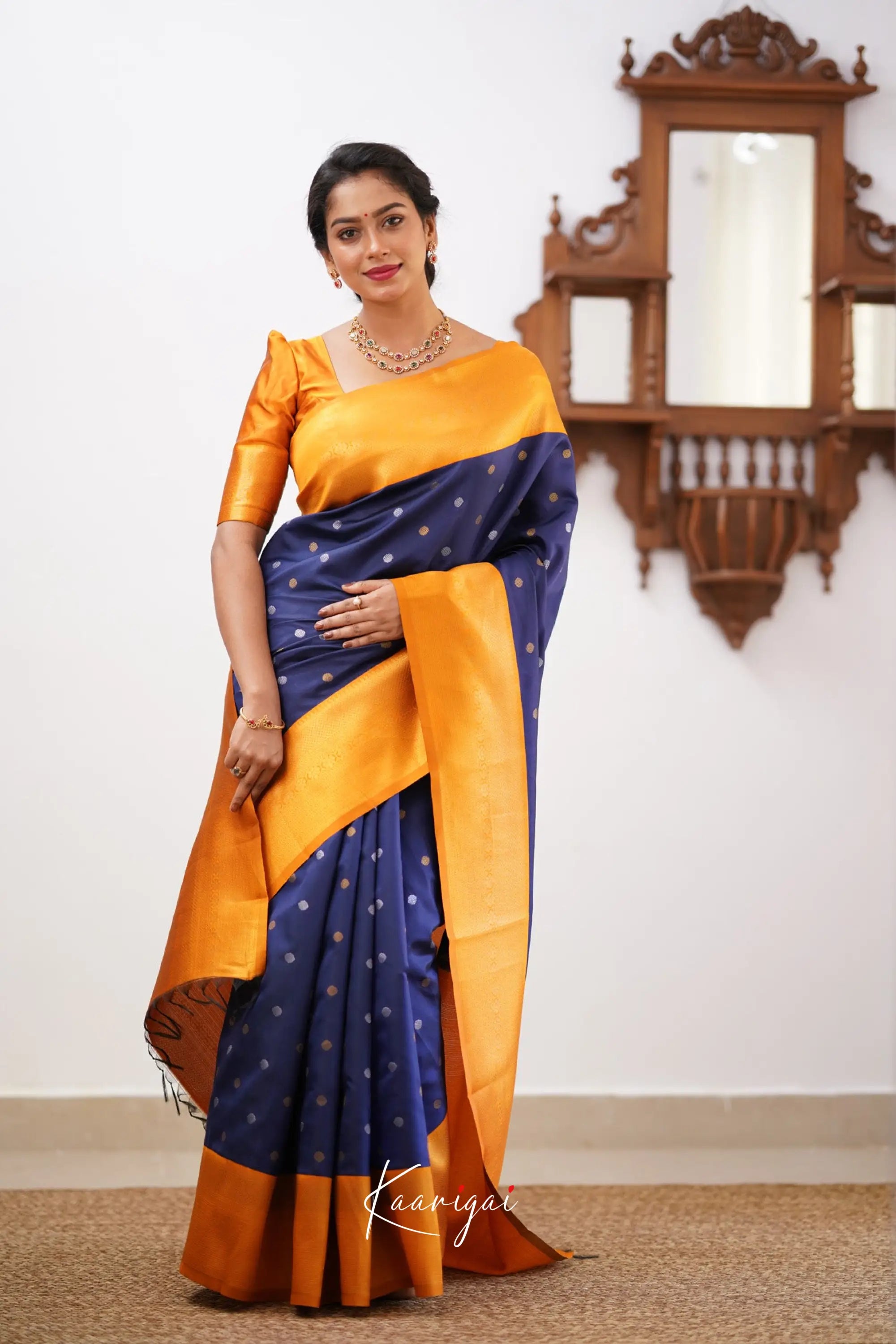 Sita - Dark Blue Semi Silk Saree Sarees