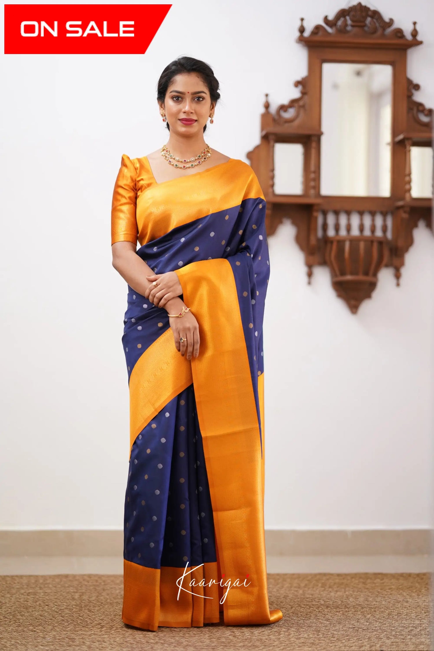 Sita - Dark Blue Semi Silk Saree Sarees
