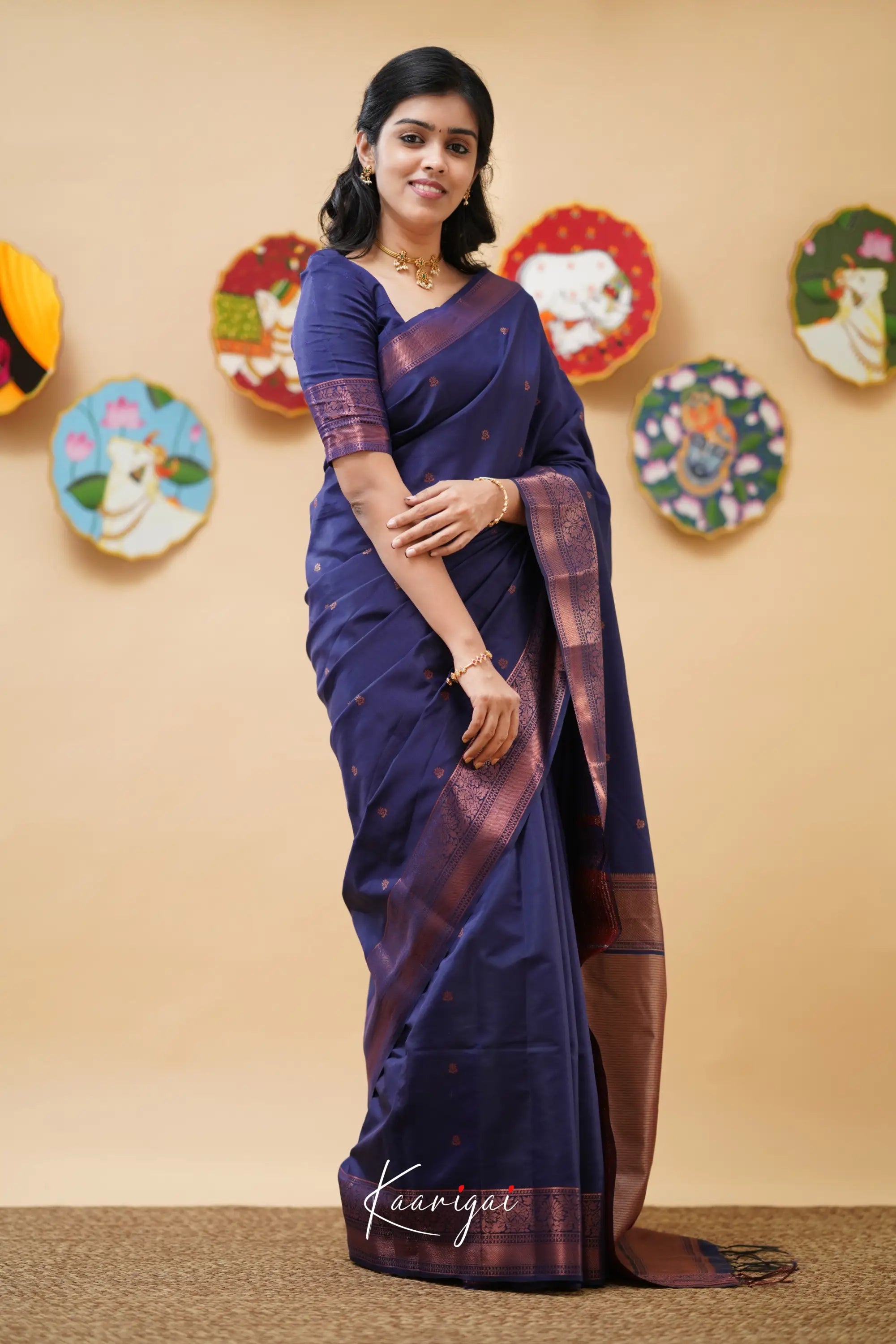 Sita - Dark Blue Semi Silk Saree Sarees