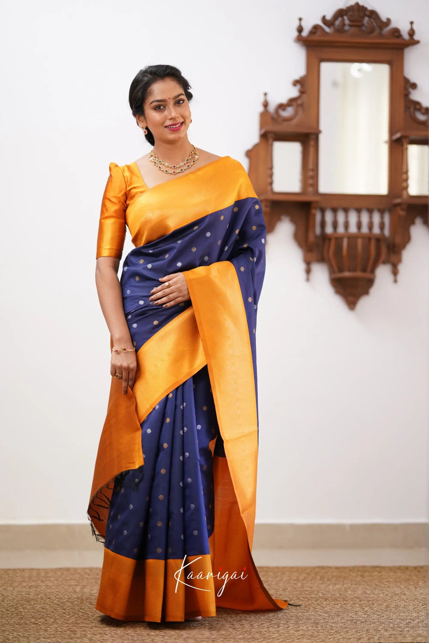 Sita - Dark Blue Semi Silk Saree Sarees