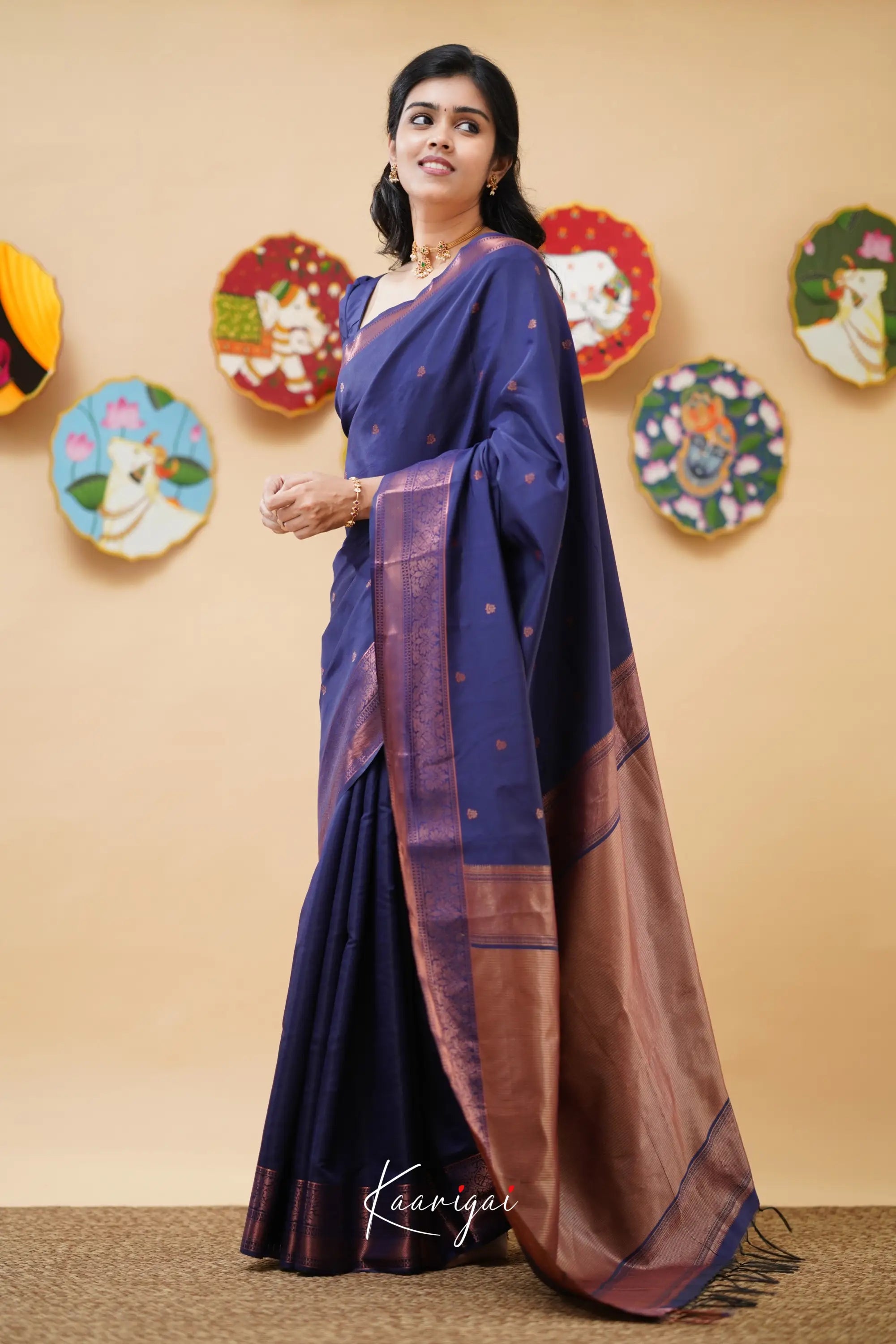 Sita - Dark Blue Semi Silk Saree Sarees