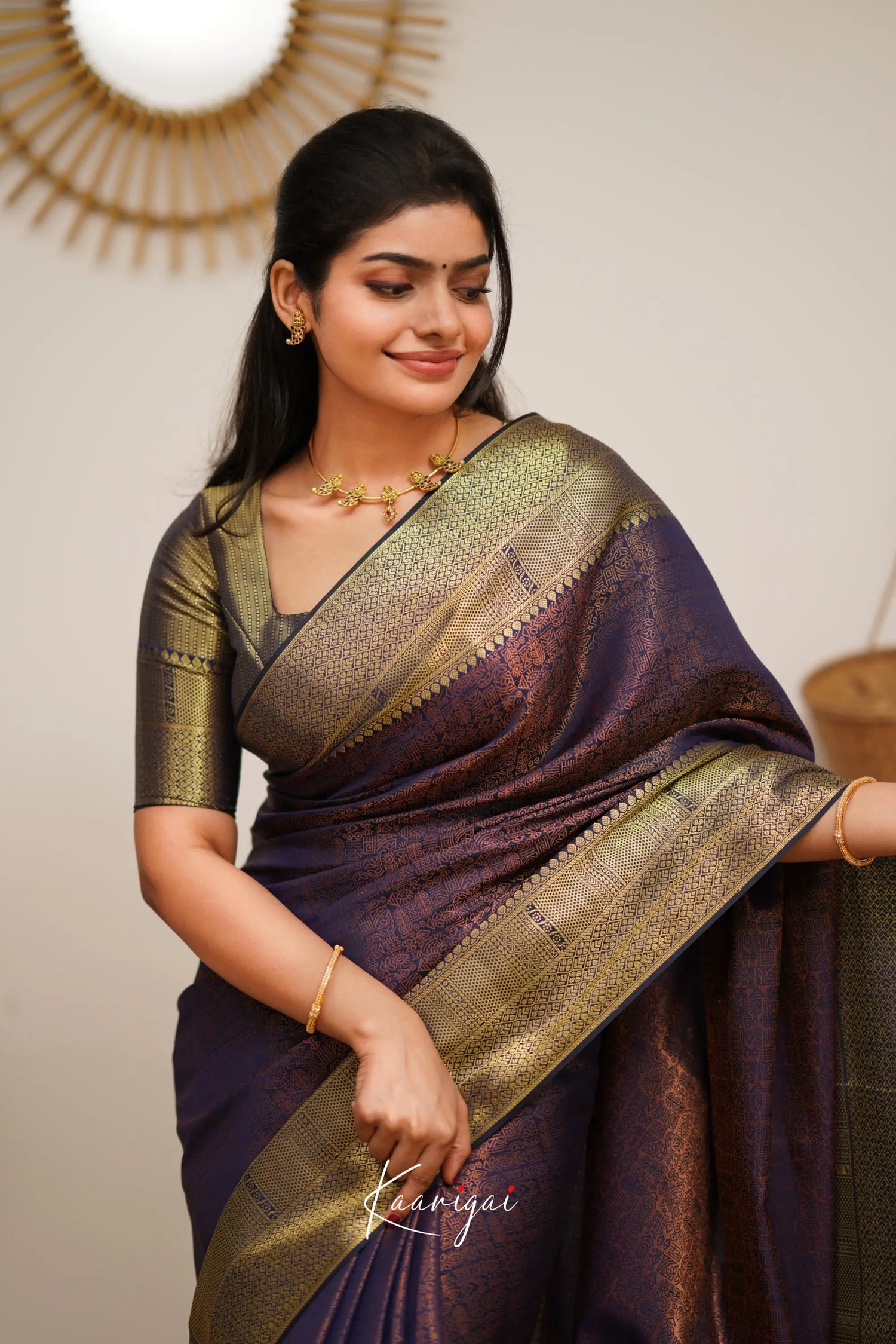 Sita - Dark Blue Semi Silk Saree Sarees