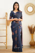 Sita - Dark Greyish Blue Semi Silk Saree Sarees