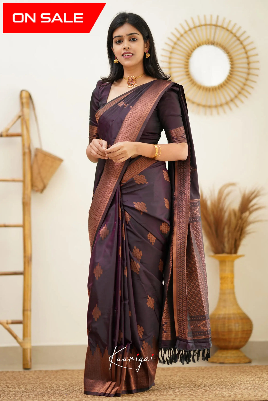 Sita - Dark Magentaish Purple Semi Silk Saree Sarees