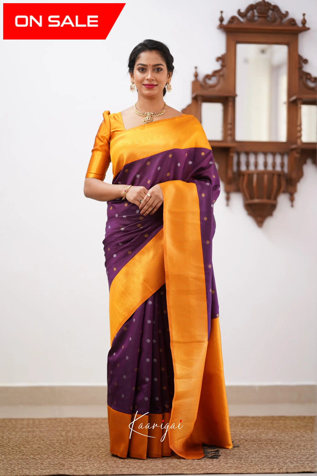 Sita - Dark Purple Semi Silk Saree Sarees