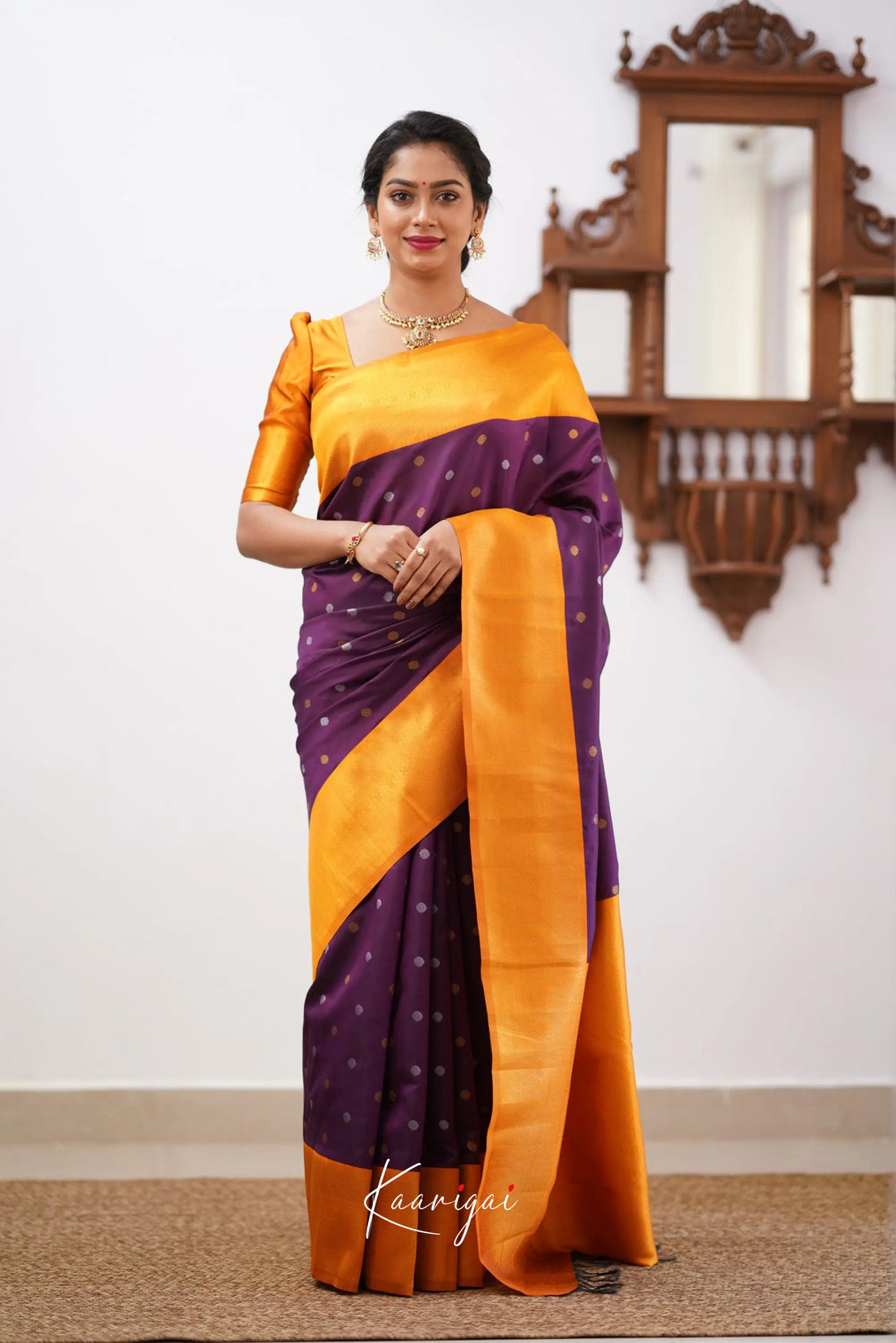 Sita - Dark Purple Semi Silk Saree Sarees