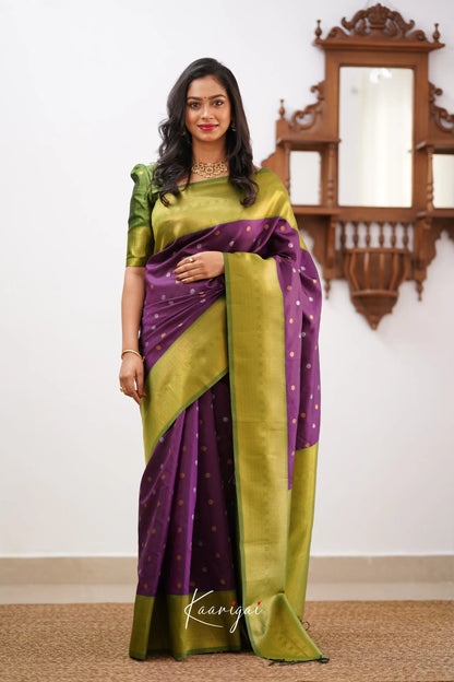 Sita - Dark Purple Semi Silk Saree Sarees