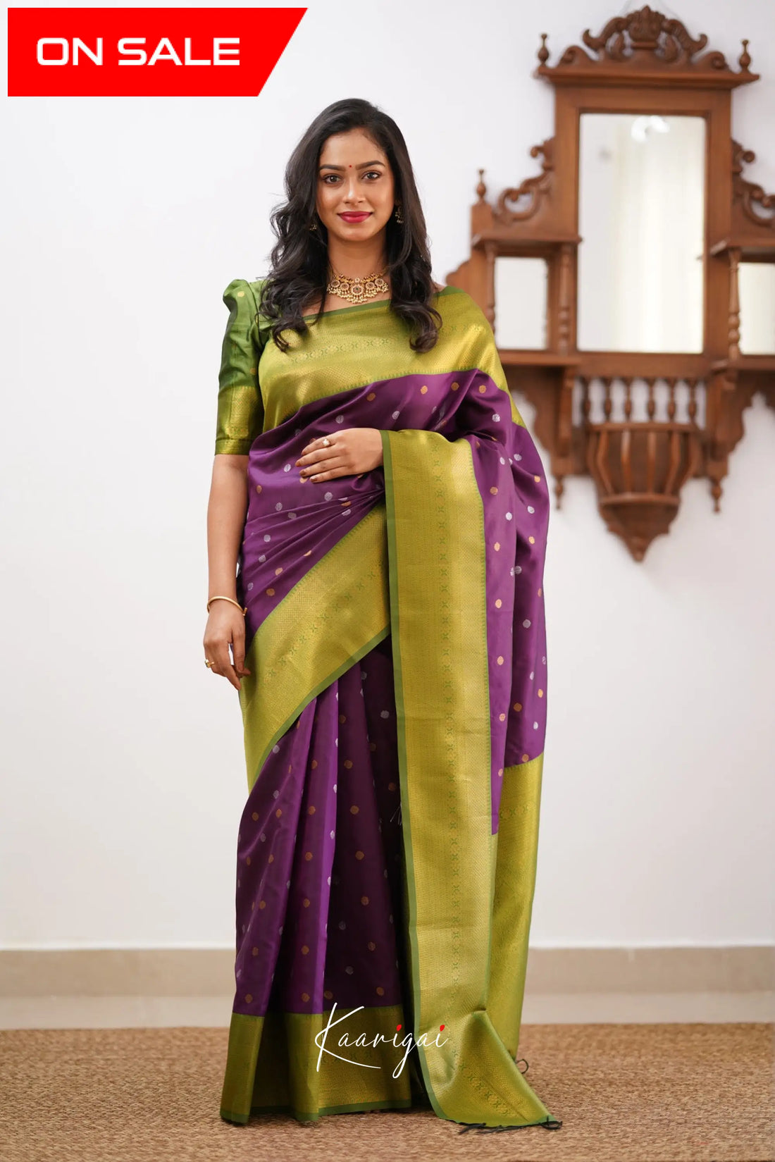 Sita - Dark Purple Semi Silk Saree Sarees