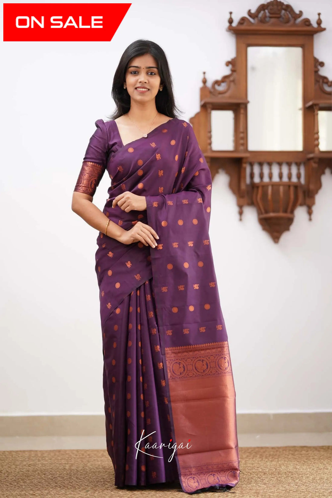 Sita- Deep Purple Semi Silk Saree Sarees