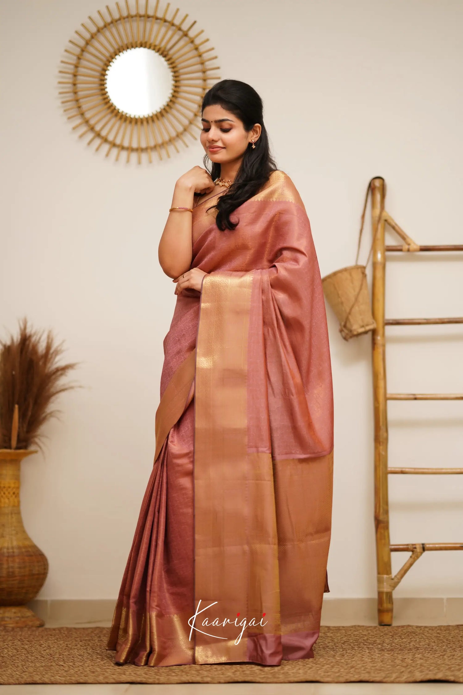 Sita - Dull Pink Semi Silk Saree Sarees