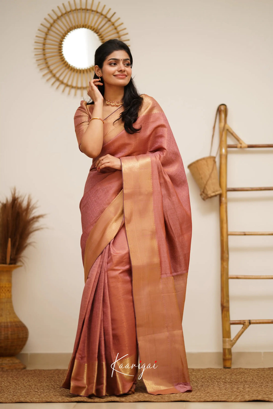 Sita - Dull Pink Semi Silk Saree Sarees