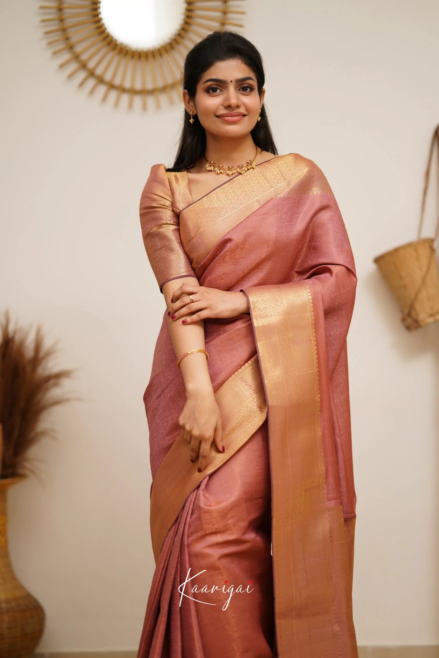 Sita - Dull Pink Semi Silk Saree Sarees