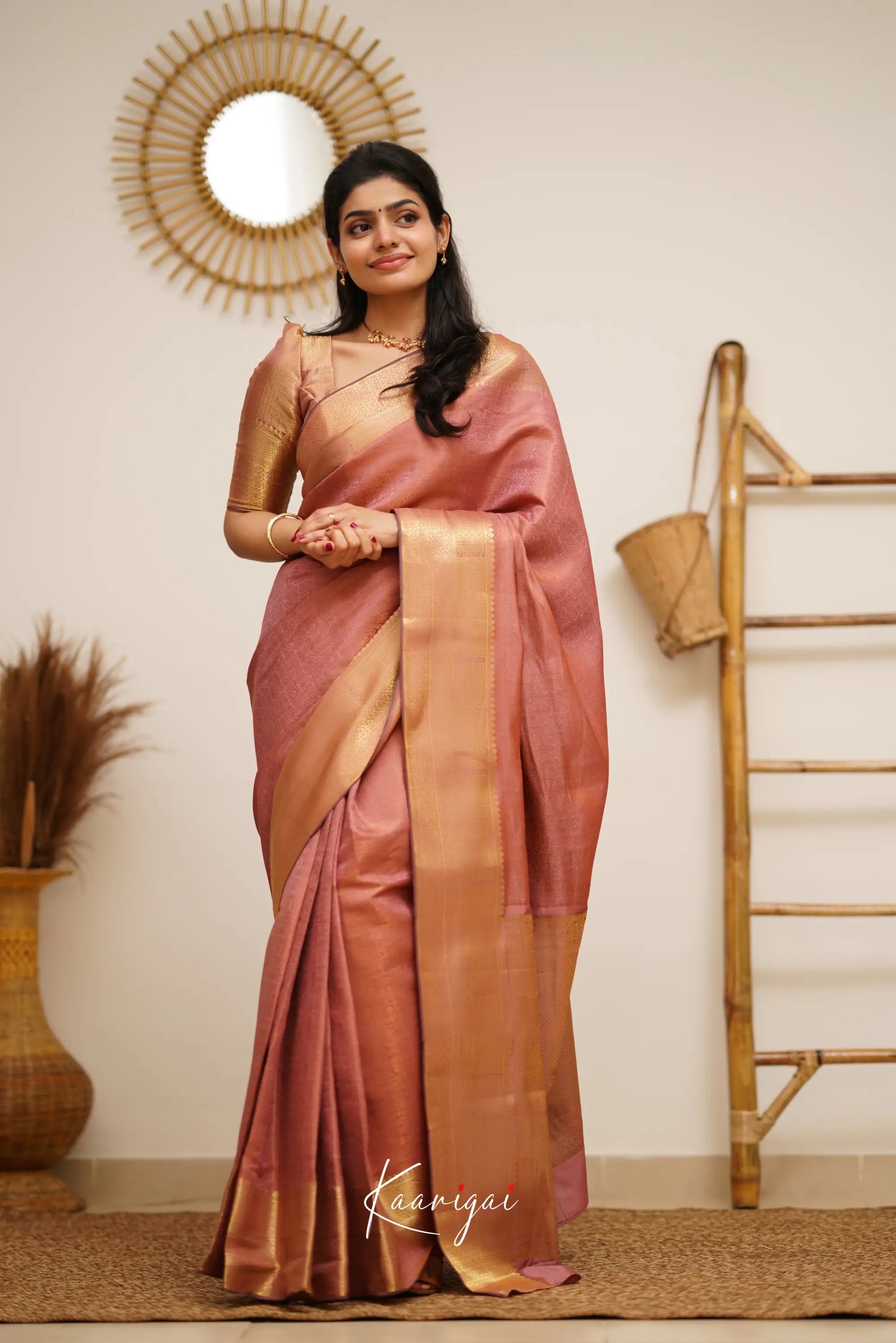 Sita - Dull Pink Semi Silk Saree Sarees