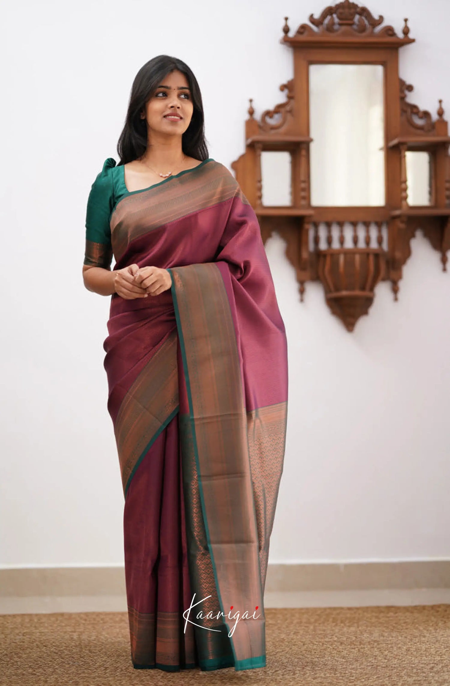 Sita - Maroon Semi Silk Saree Sarees