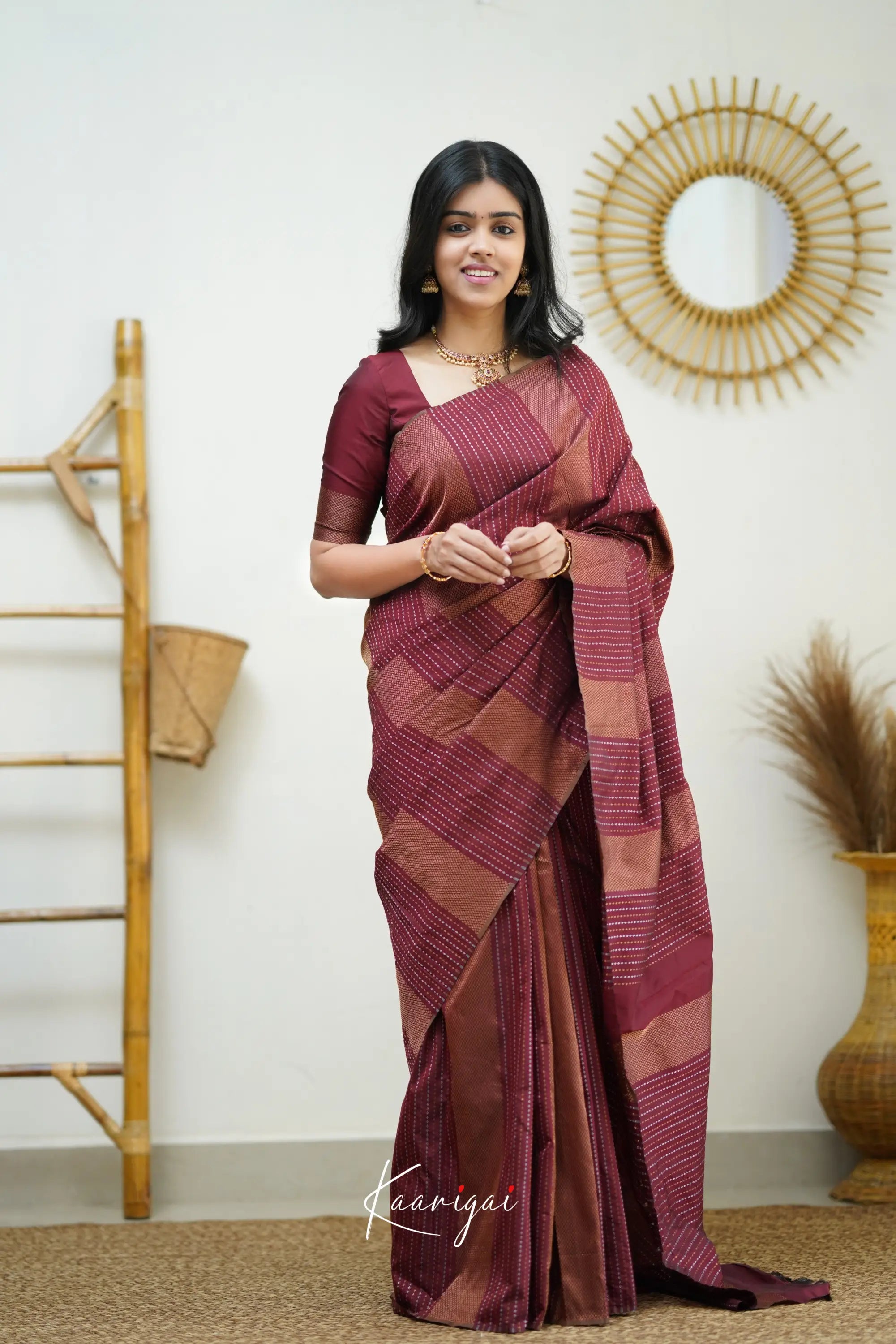 Sita - Maroon Semi Silk Saree Sarees