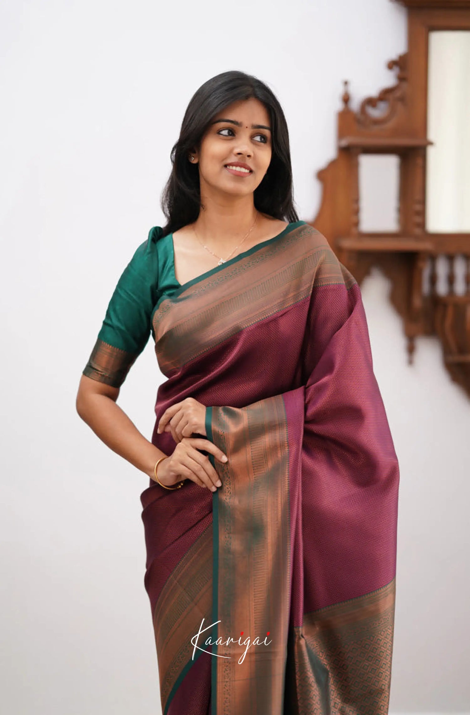 Sita - Maroon Semi Silk Saree Sarees