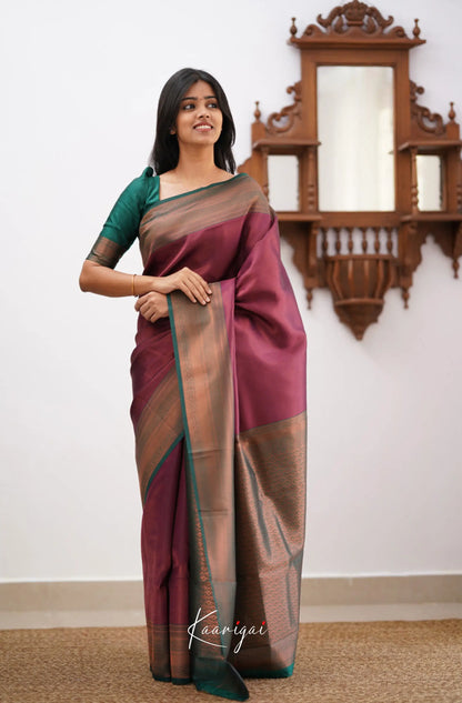 Sita - Maroon Semi Silk Saree Sarees