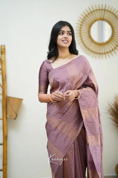 Sita - Mauve Brown Semi Silk Saree Sarees