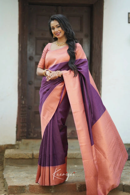 Sita - Naga Purple Semi Silk Saree Sarees