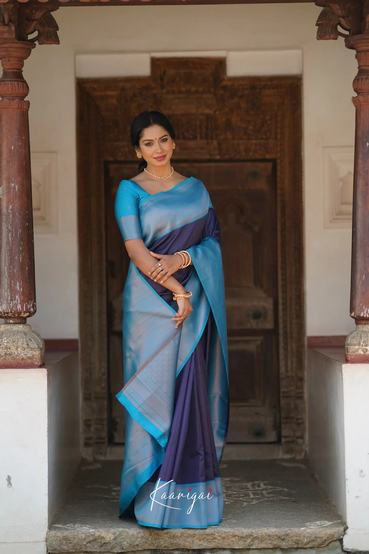 Sita Navy Blue Semi Silk Saree Ivalinmabia