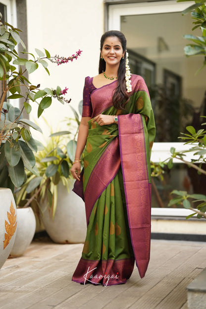 Sita - Parrot Green Semi Silk Saree Sarees