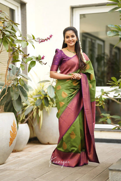 Sita - Parrot Green Semi Silk Saree Sarees