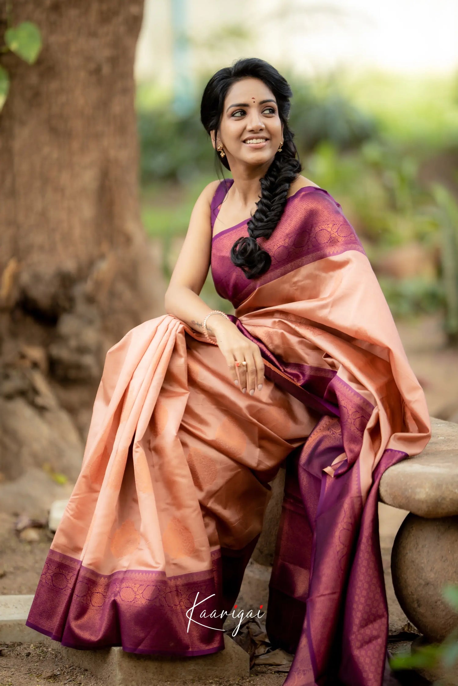 Sita - Peach Semi Silk Saree Sarees