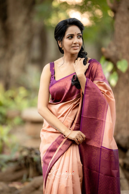Sita - Peach Semi Silk Saree Sarees