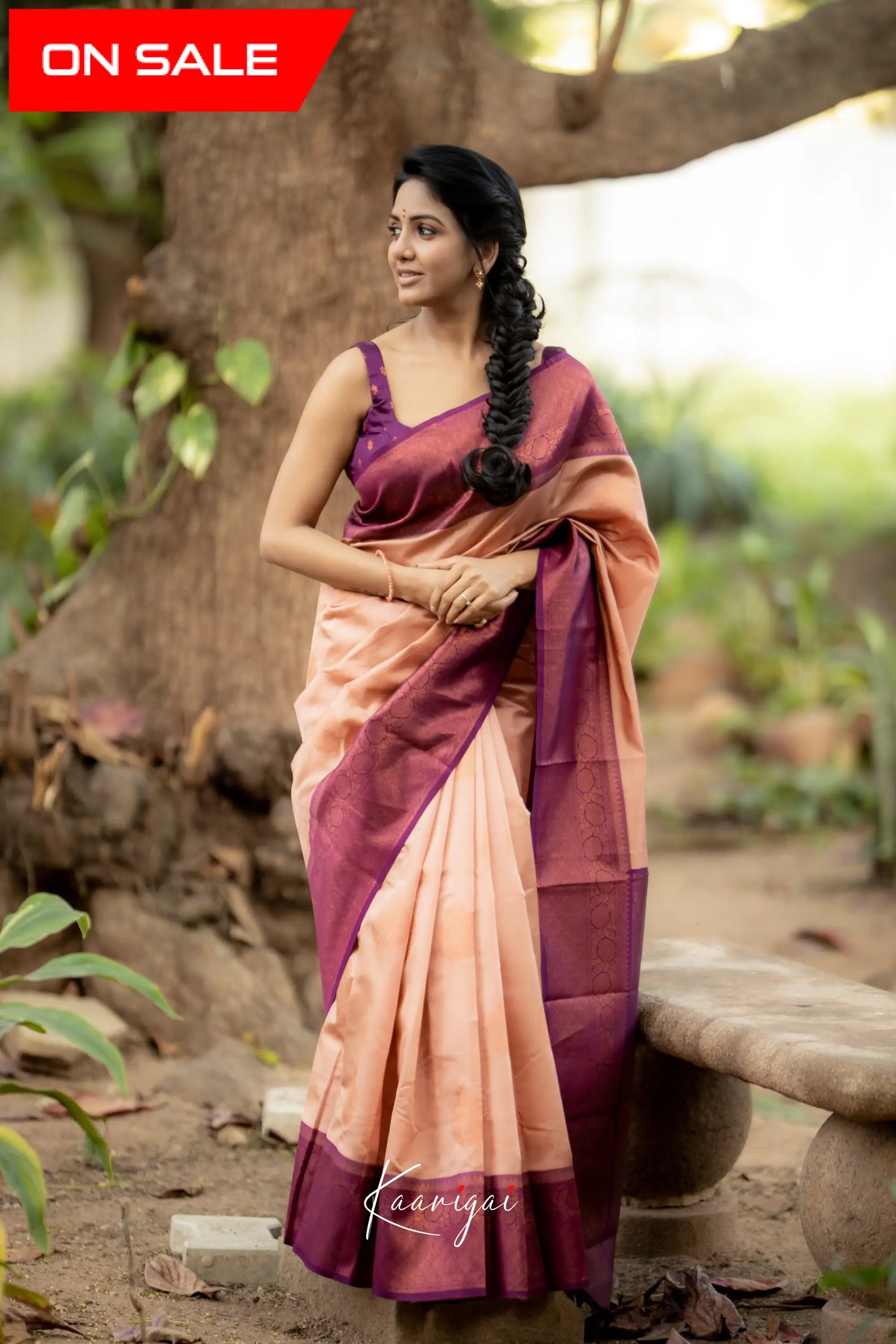 Sita - Peach Semi Silk Saree Sarees