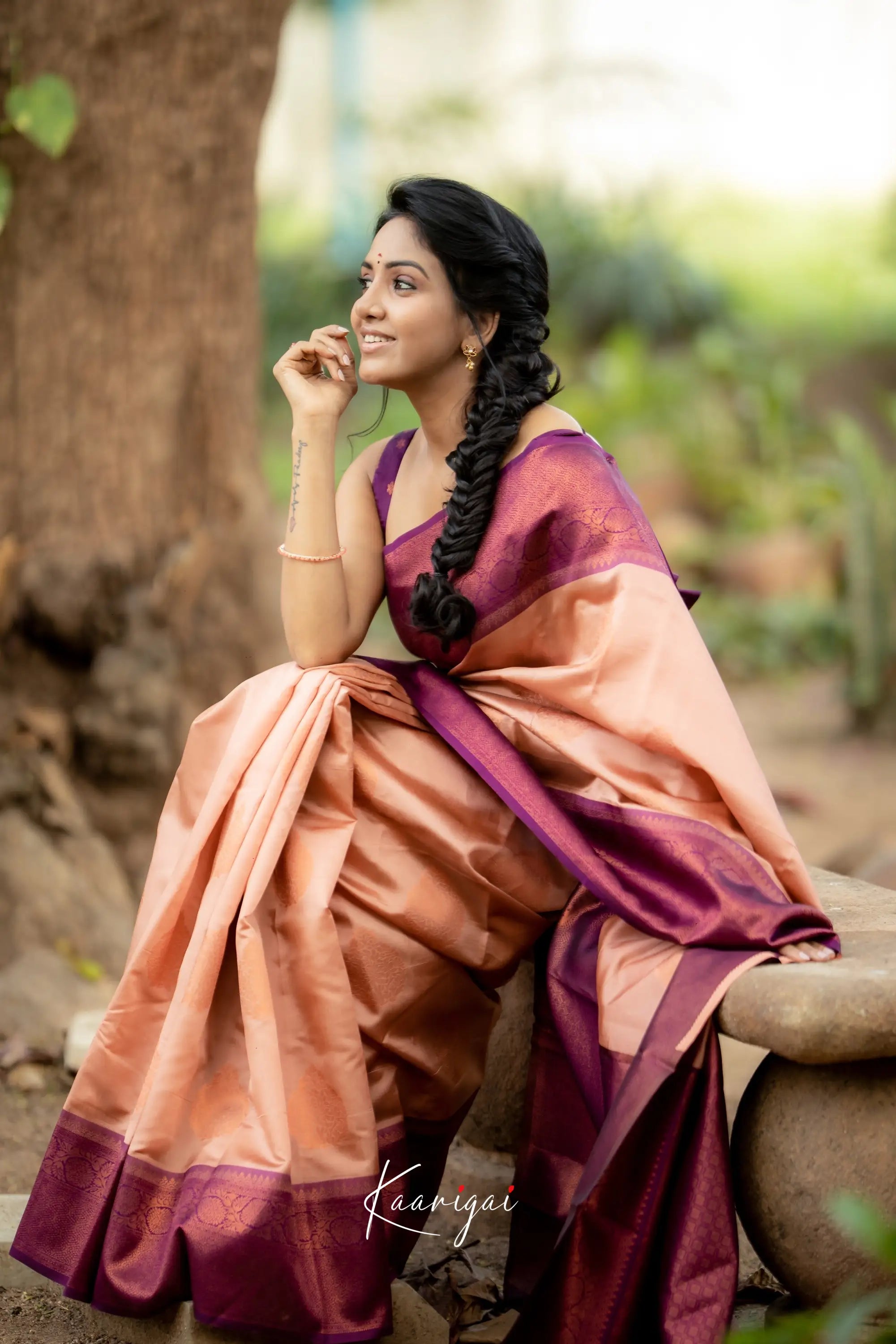 Sita - Peach Semi Silk Saree Sarees