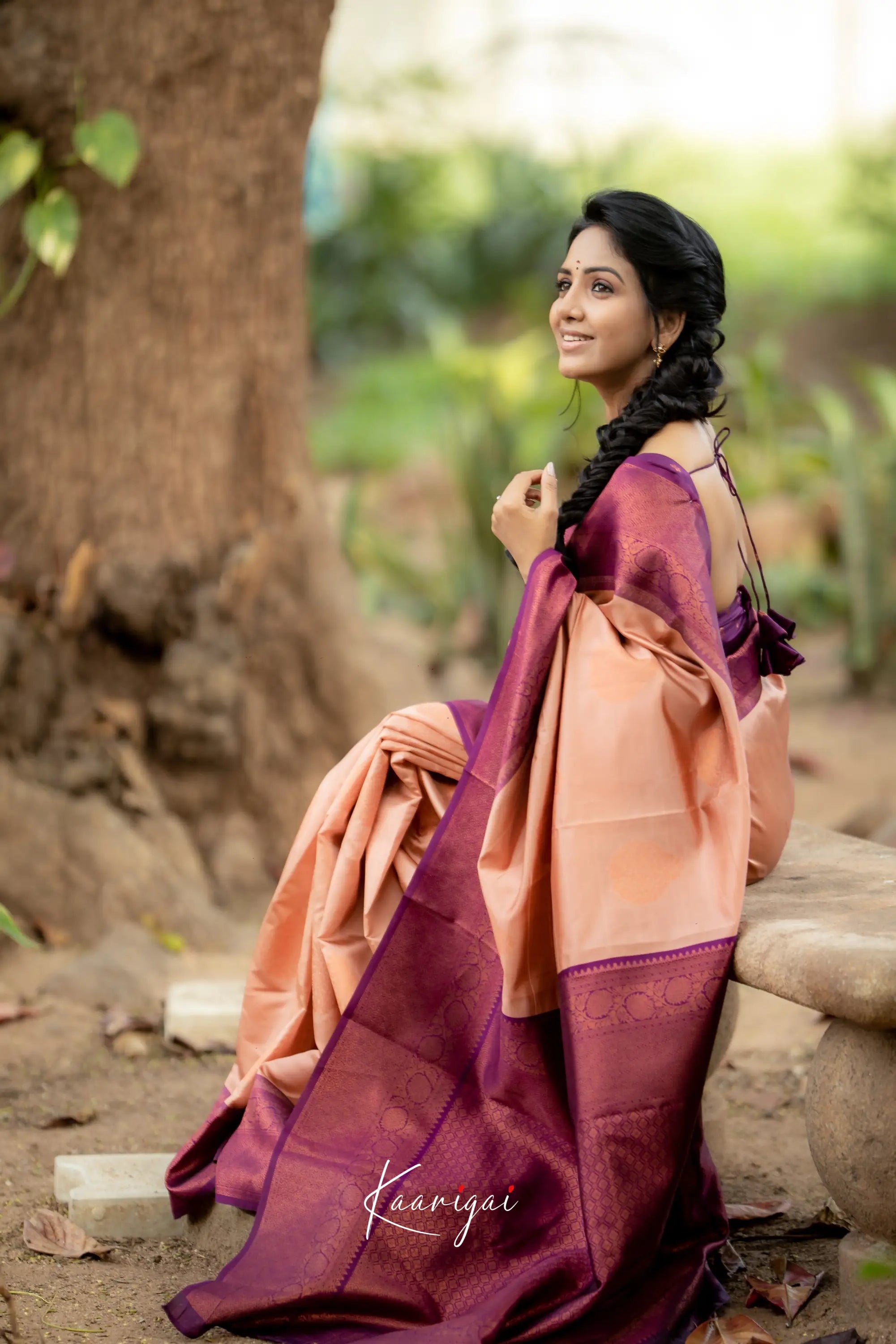 Sita - Peach Semi Silk Saree Sarees