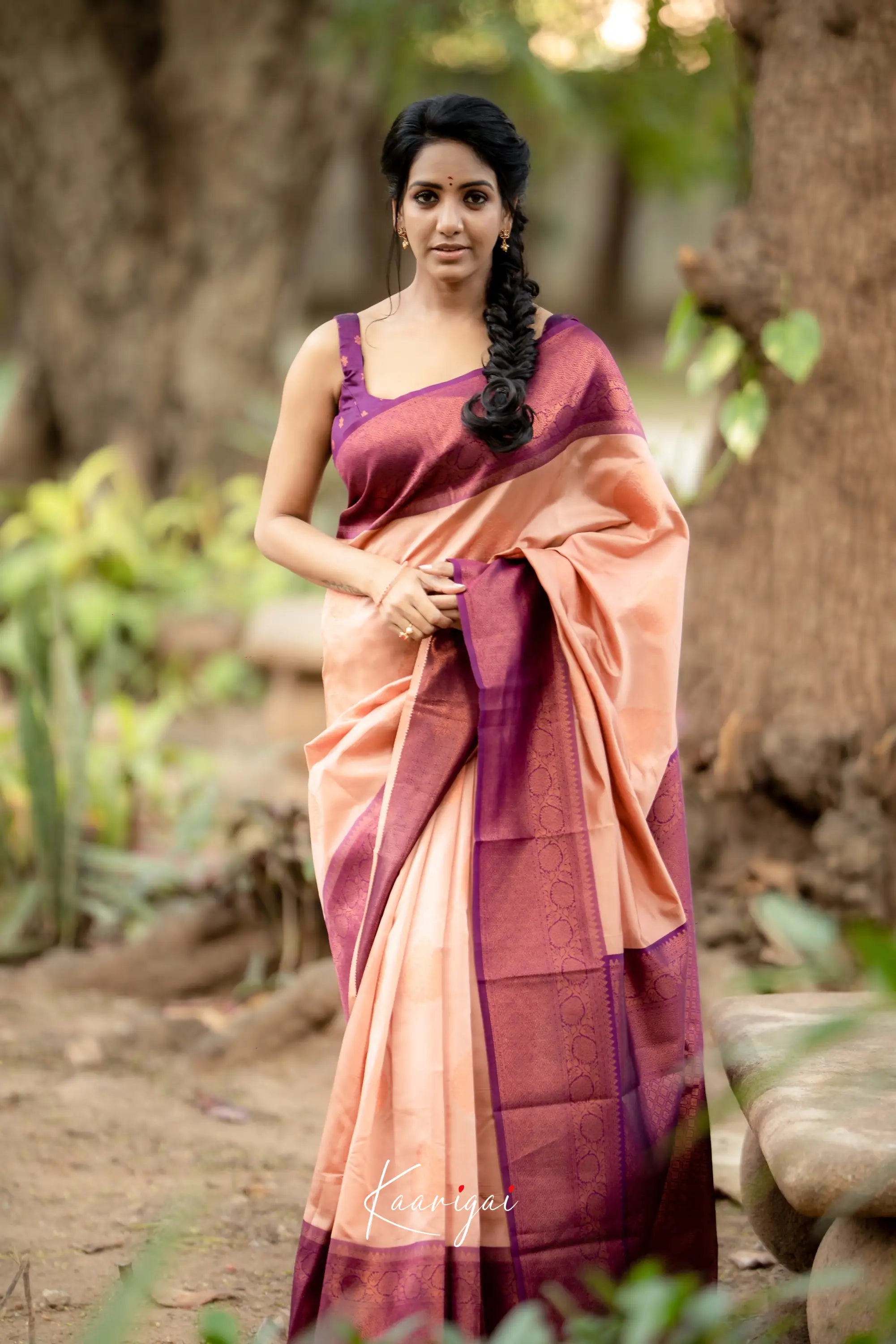 Sita - Peach Semi Silk Saree Sarees