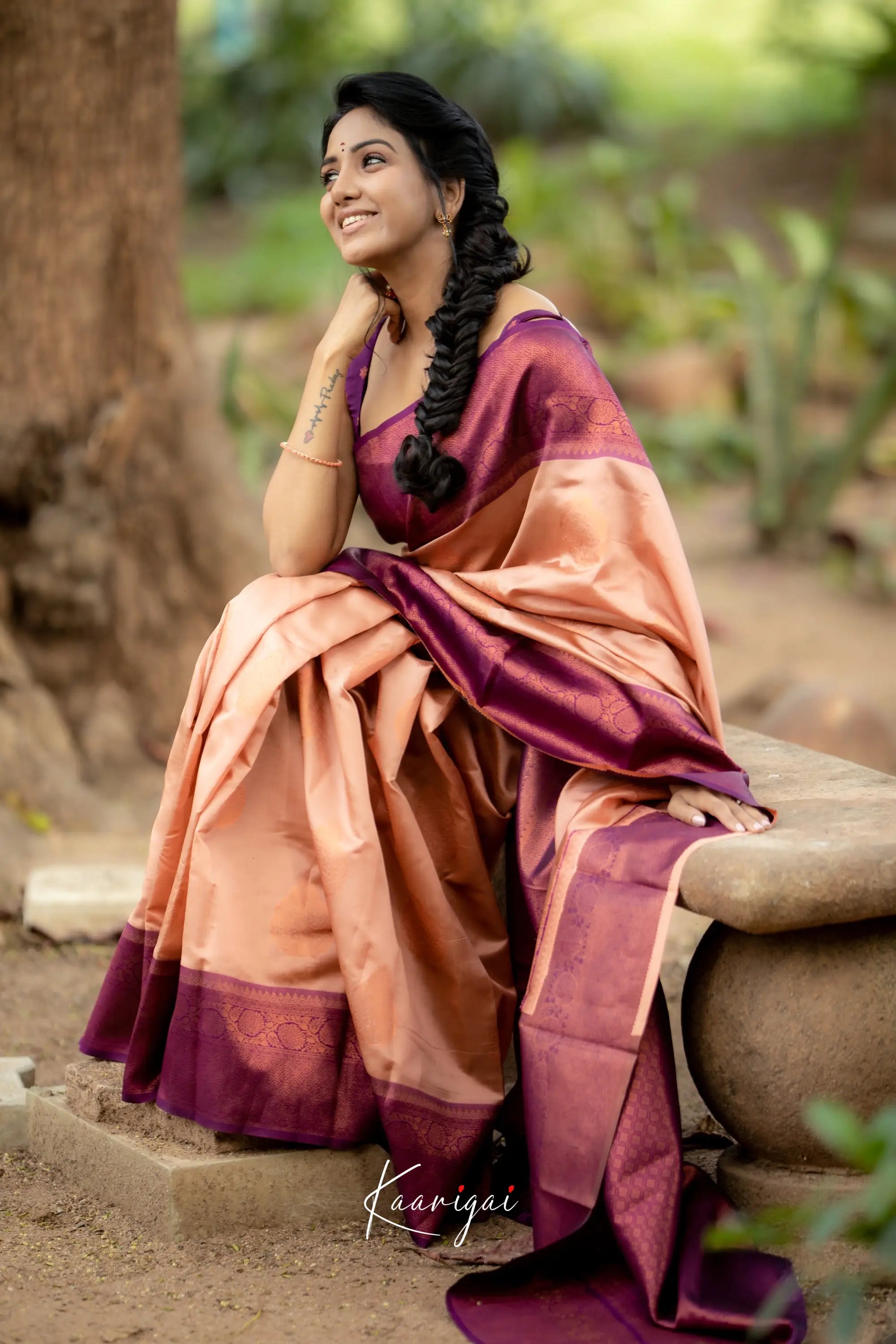 Sita - Peach Semi Silk Saree Sarees