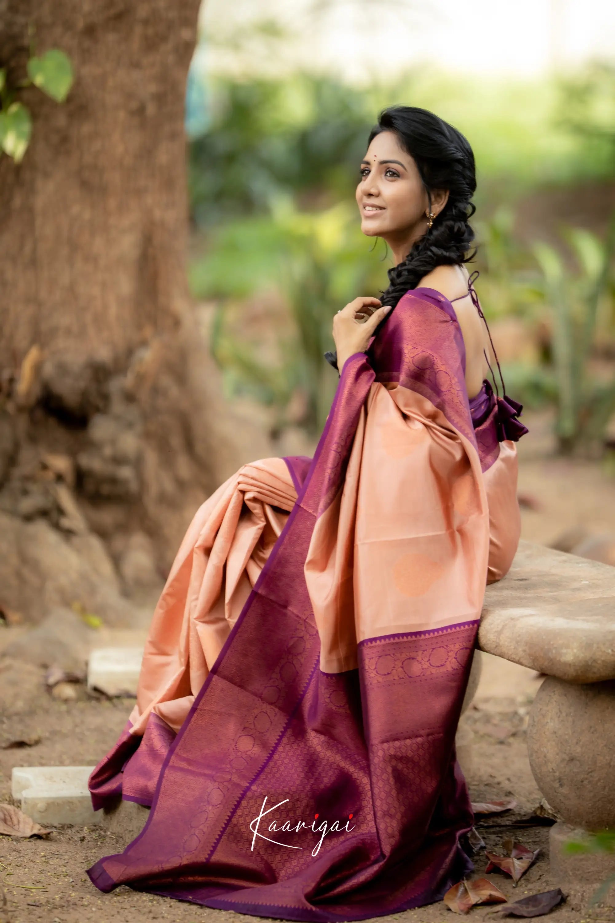 Sita - Peach Semi Silk Saree Sarees