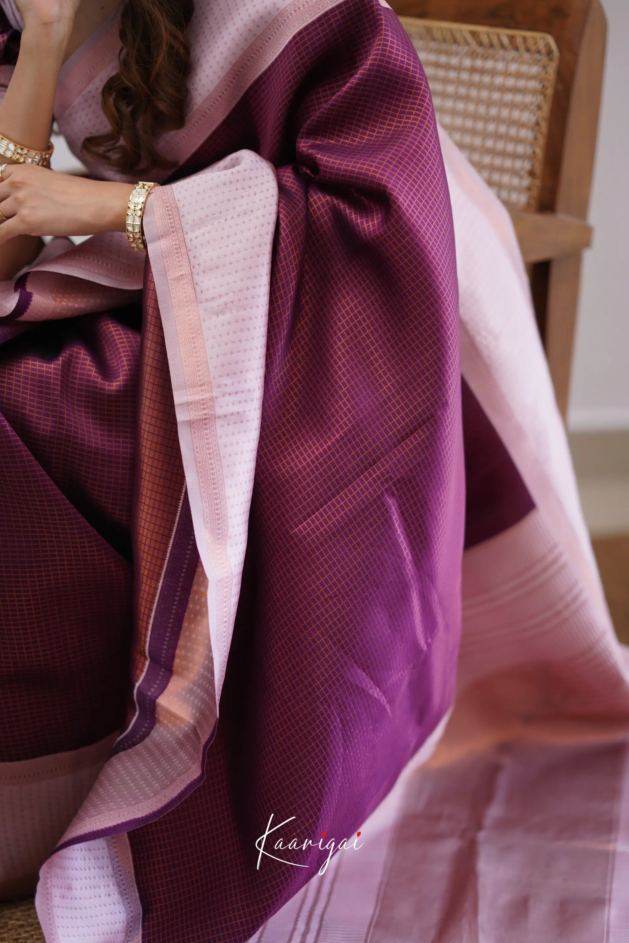 Sita - Plum And Light Pink Semi Silk Saree Sarees