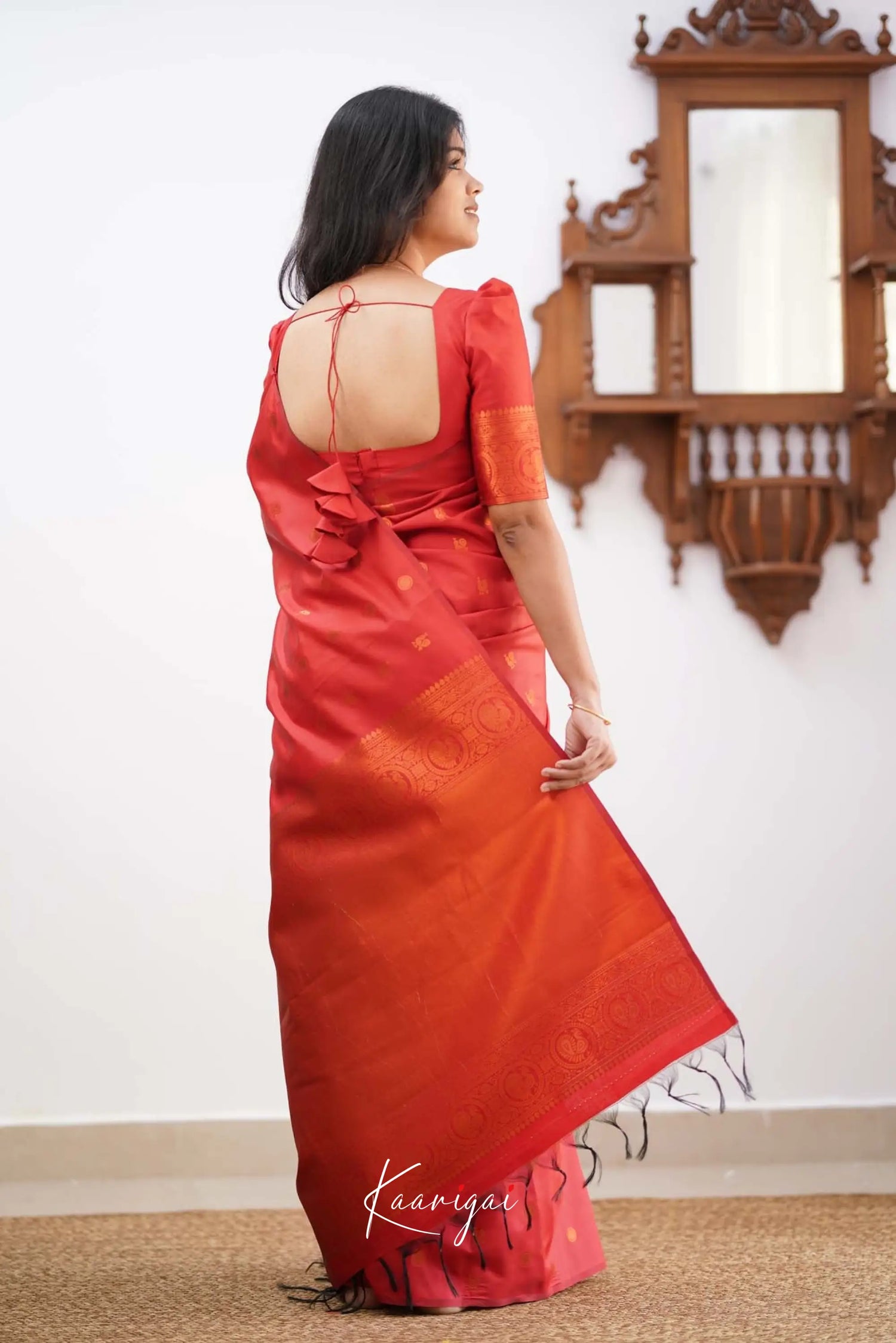 Sita- Red Semi Silk Saree Sarees