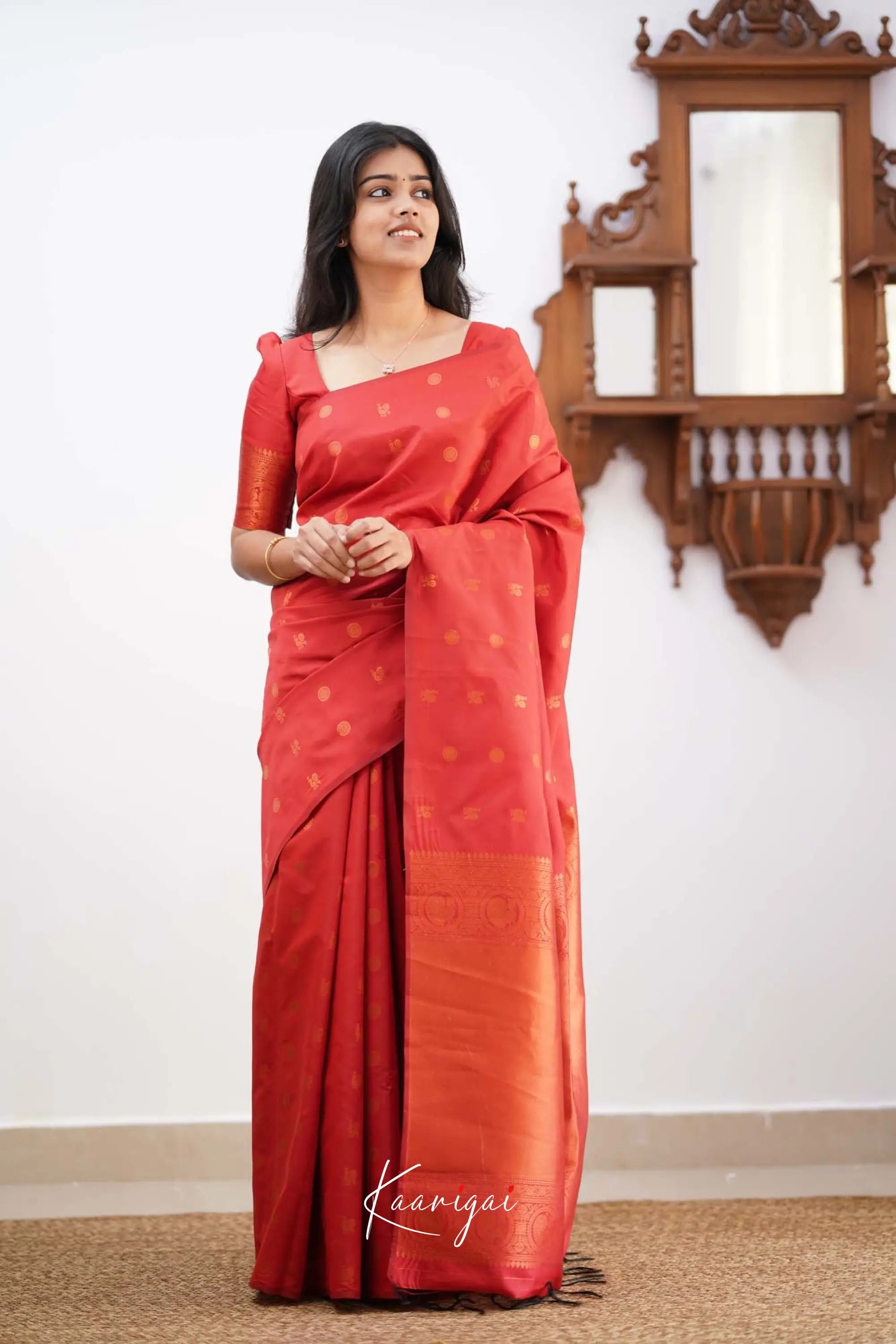 Sita- Red Semi Silk Saree Sarees