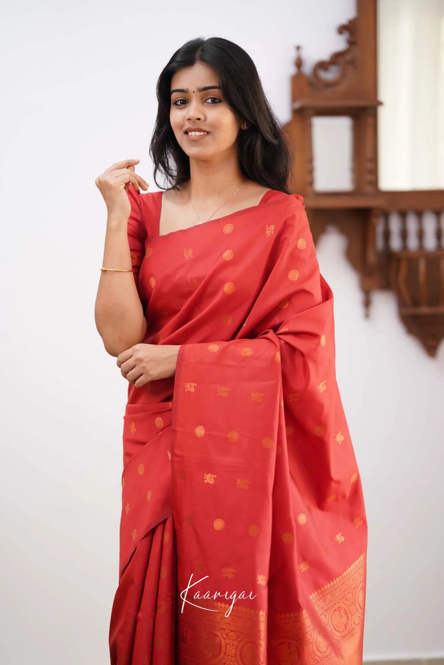 Sita- Red Semi Silk Saree Sarees