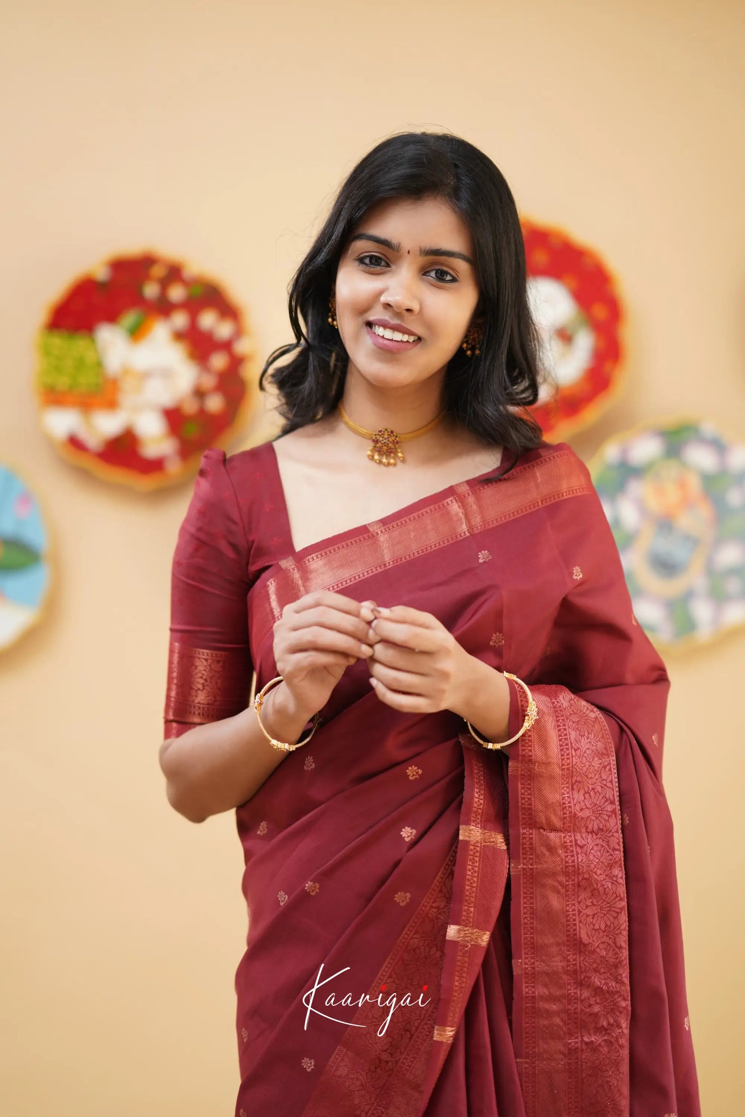 Sita - Reddish Maroon Semi Silk Saree Sarees