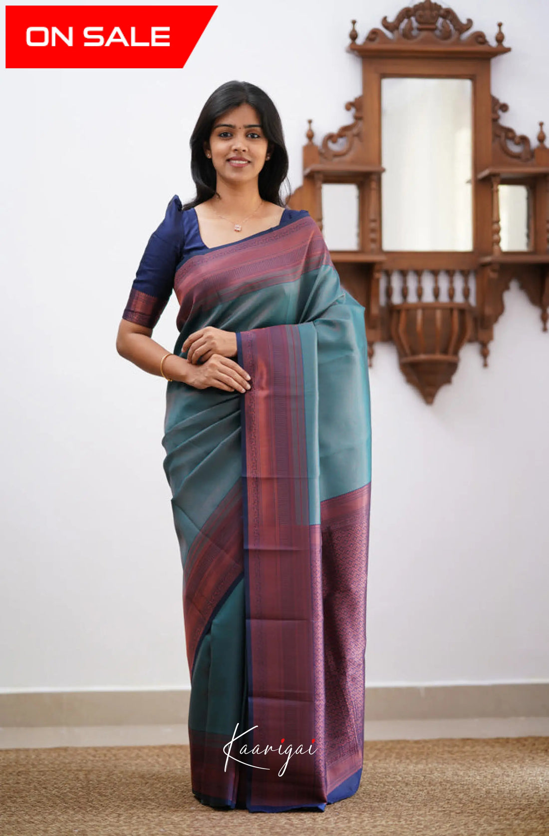 Sita - Teal Blue Semi Silk Saree Sarees