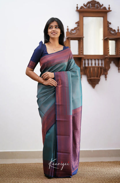 Sita - Teal Blue Semi Silk Saree Sarees