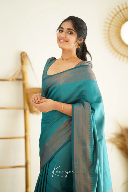 Sita - Teal Blue Semi Silk Saree Sarees