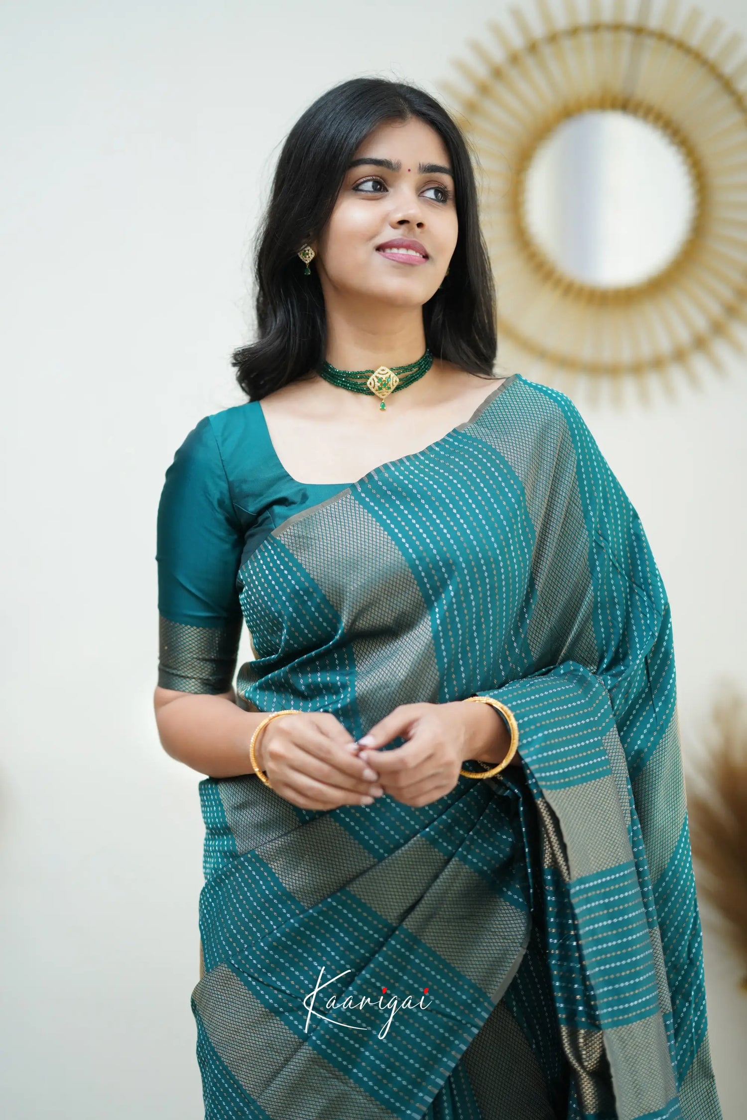 Sita - Teal Semi Silk Saree Sarees