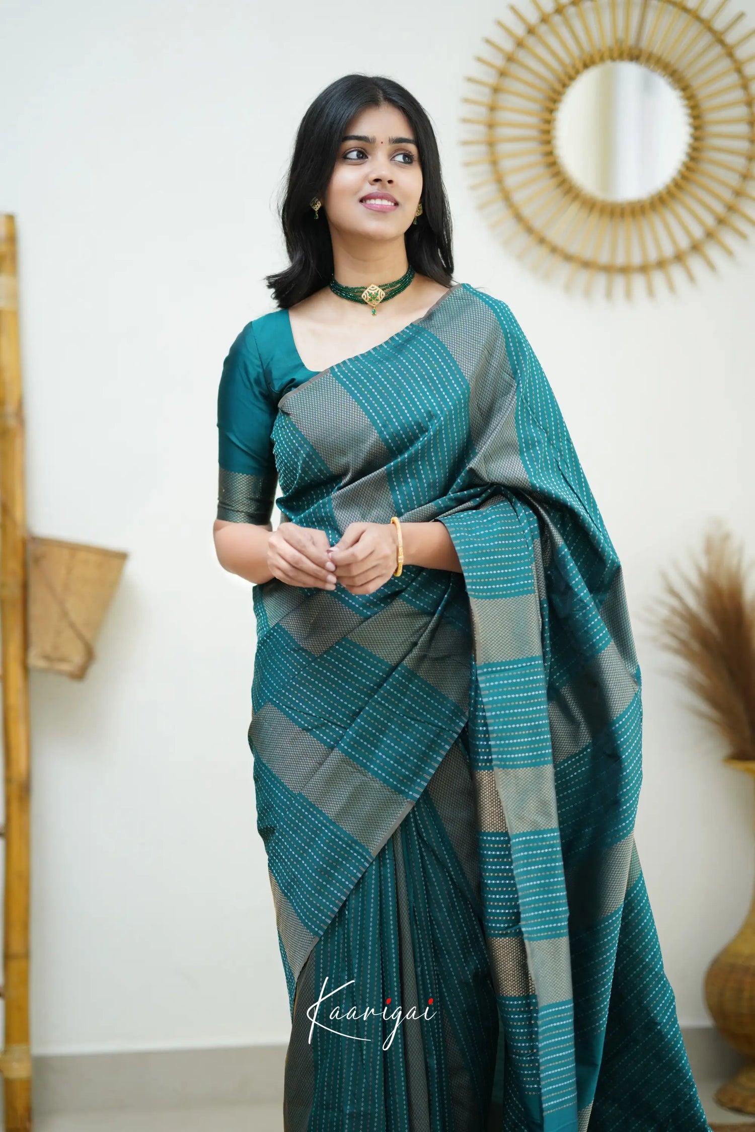 Sita - Teal Semi Silk Saree Sarees