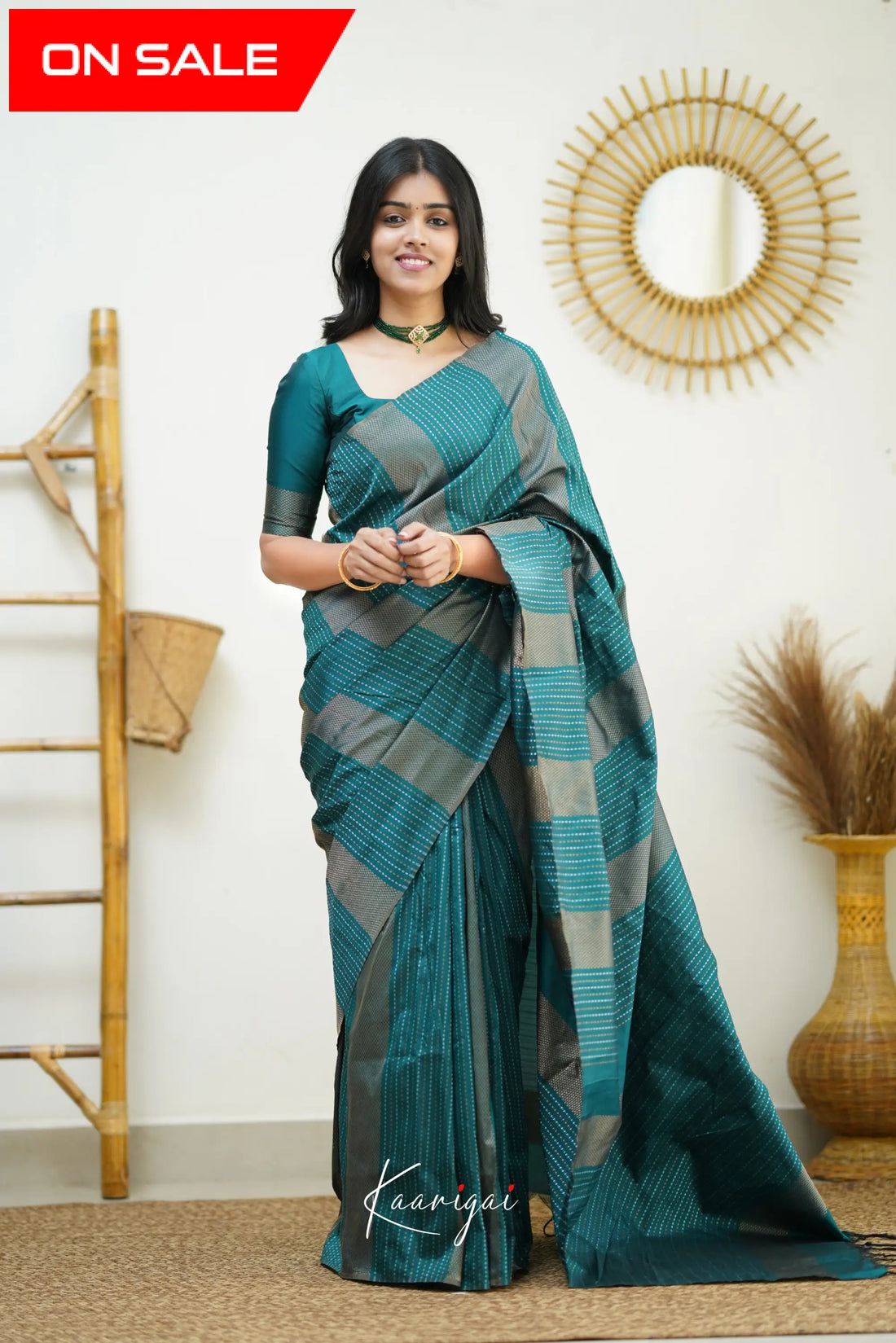 Sita - Teal Semi Silk Saree Sarees